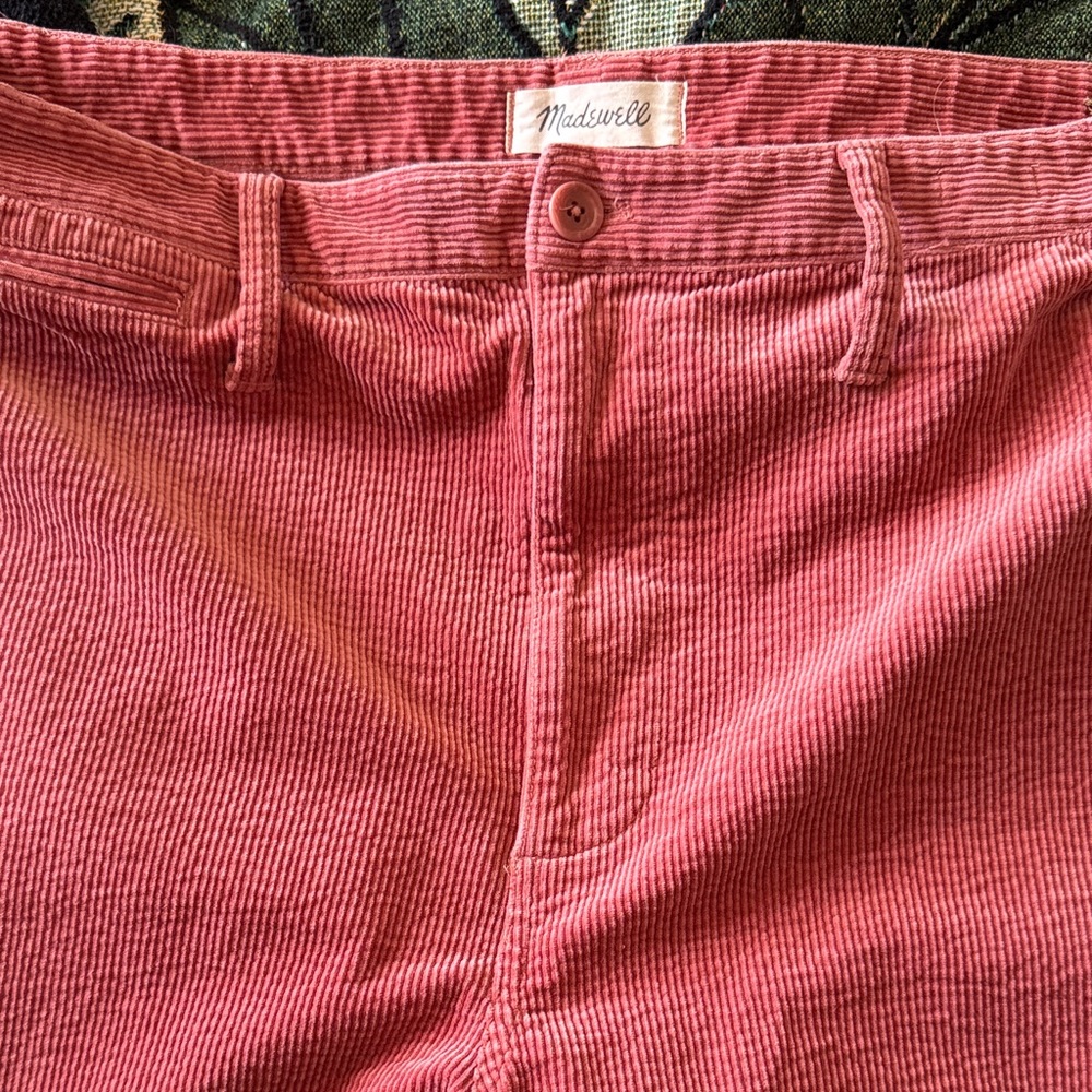 Madewell Rose Corduroy Slim Emmett Wide Leg Crops